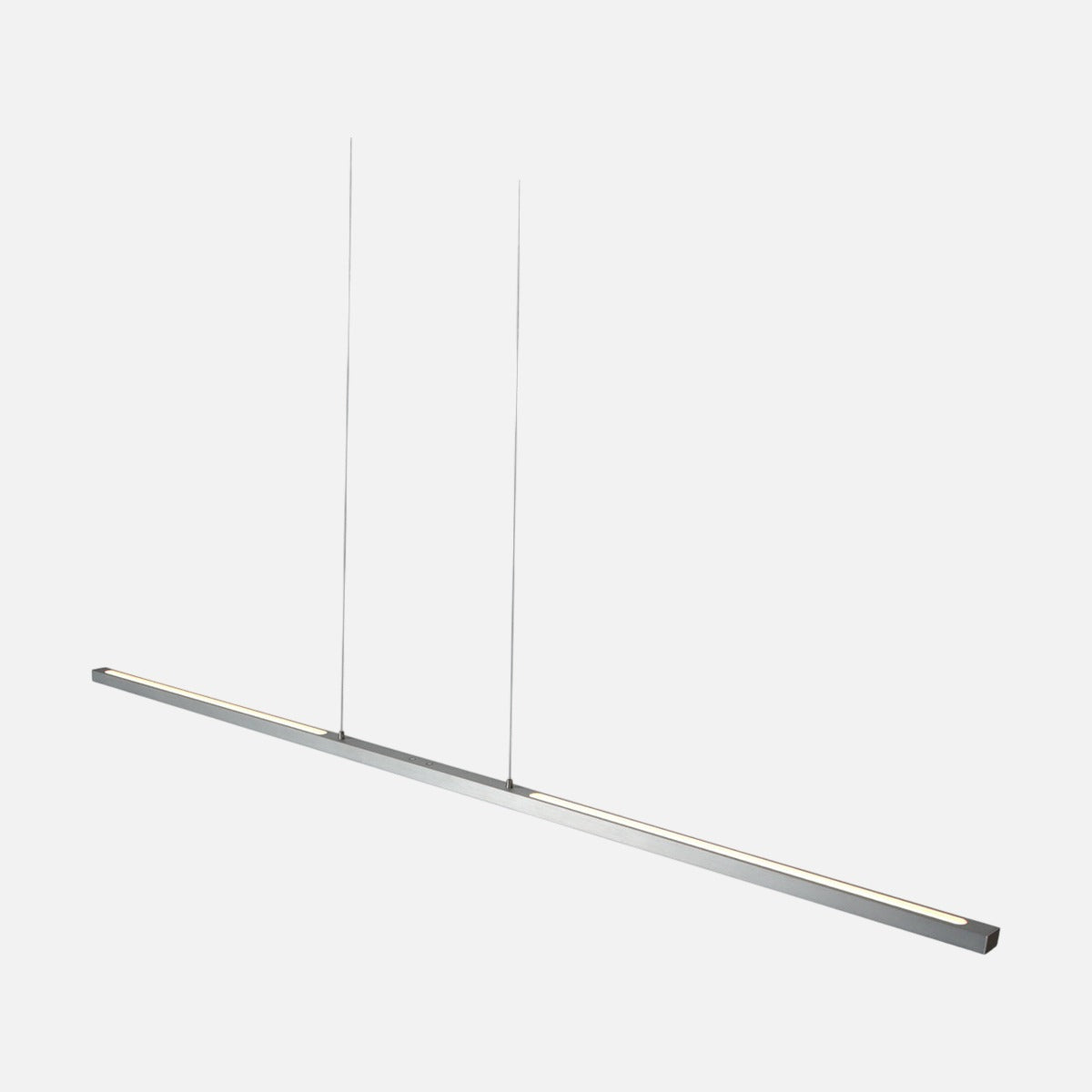 Suspension linéaire LED en acier brossé Bande, 150 cm, double éclairage haut et bas