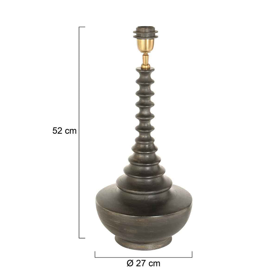 Schéma coté indiquant une hauteur de 52 cm et un diamètre de 27 cm