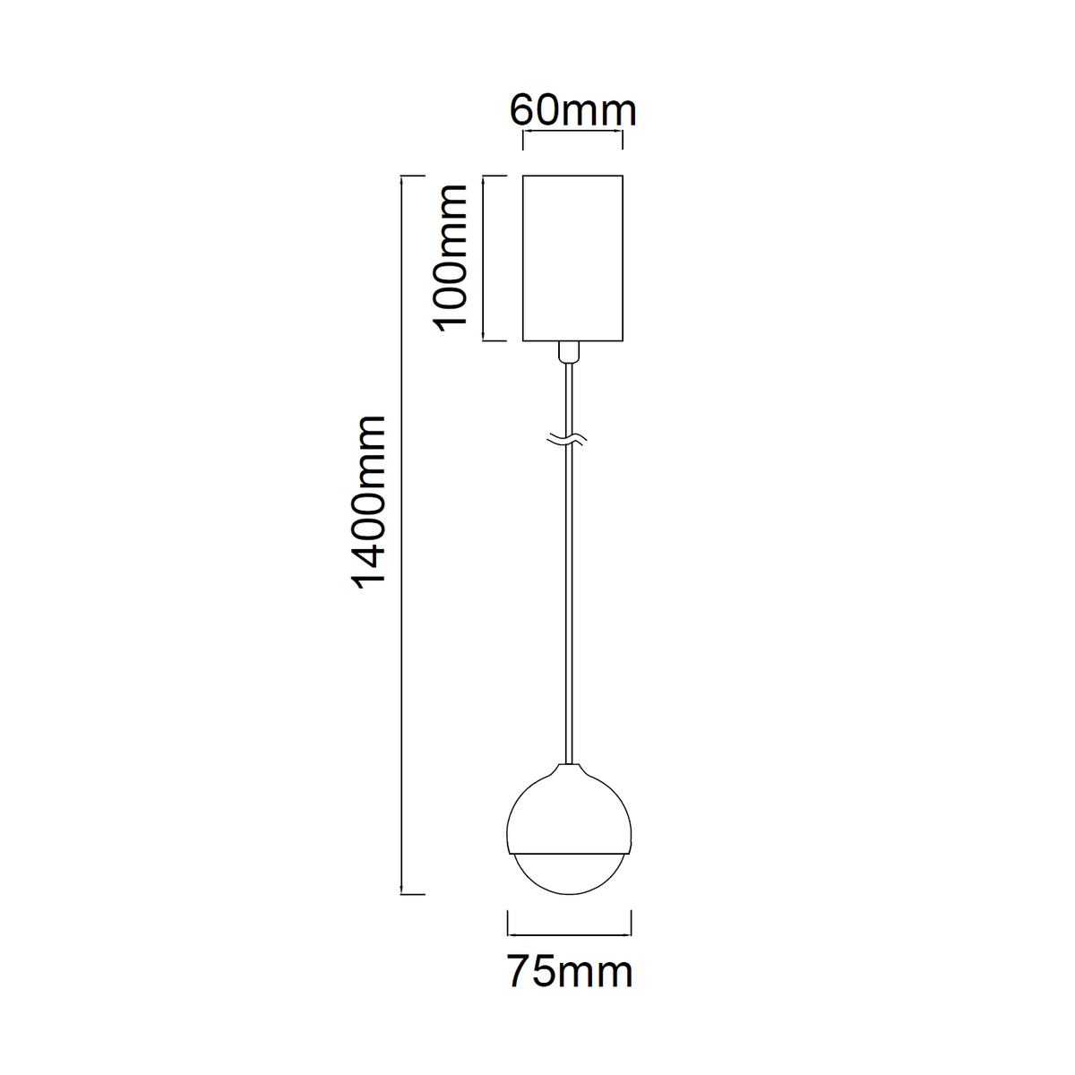 Suspension LED Bolicina dorée, verre