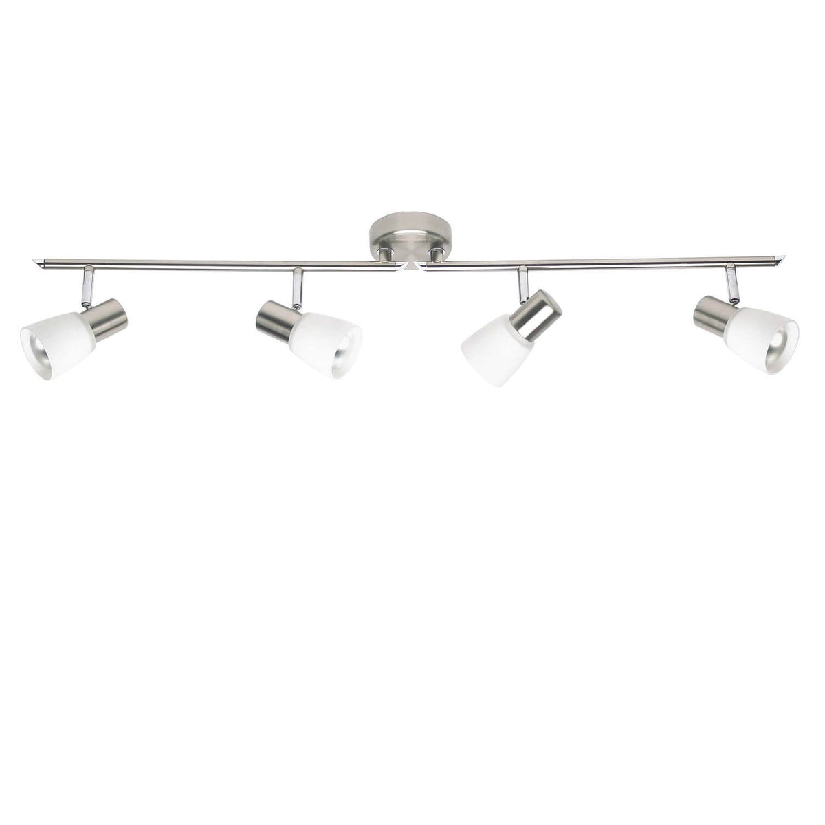 Plafonnier Luca 4 lumières chromé et blanc, verre