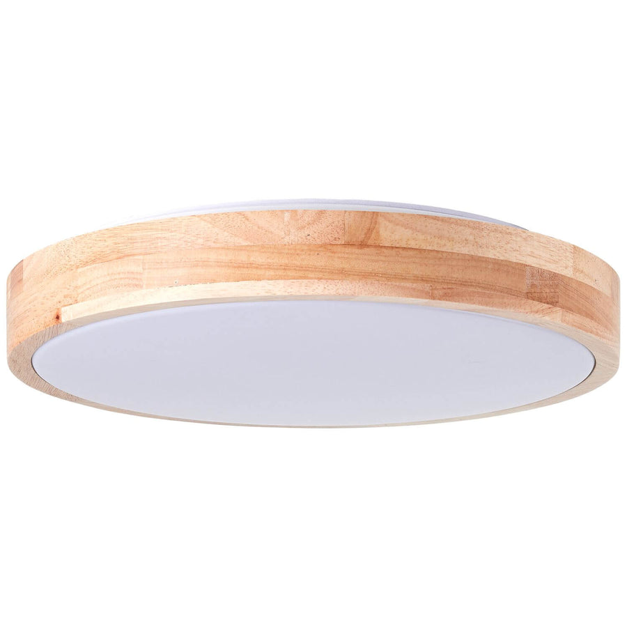 Plafonnier Slimline bois clair et blanc, Ø 34,5 cm