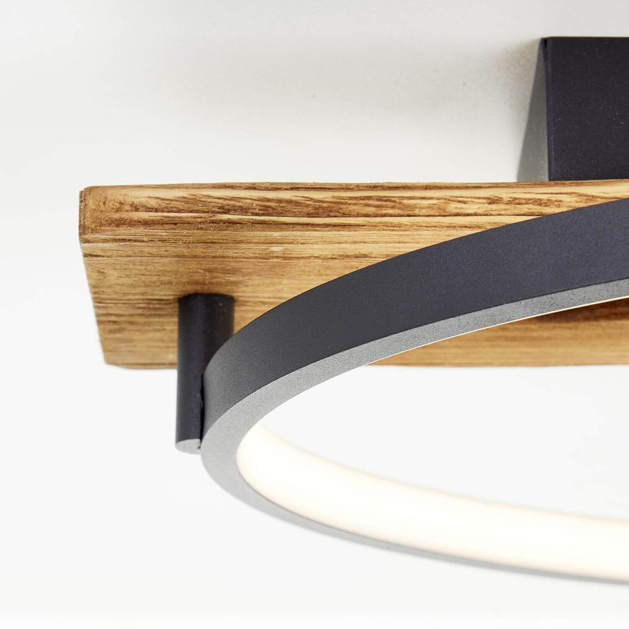 Plafonnier Pirus noir et bois