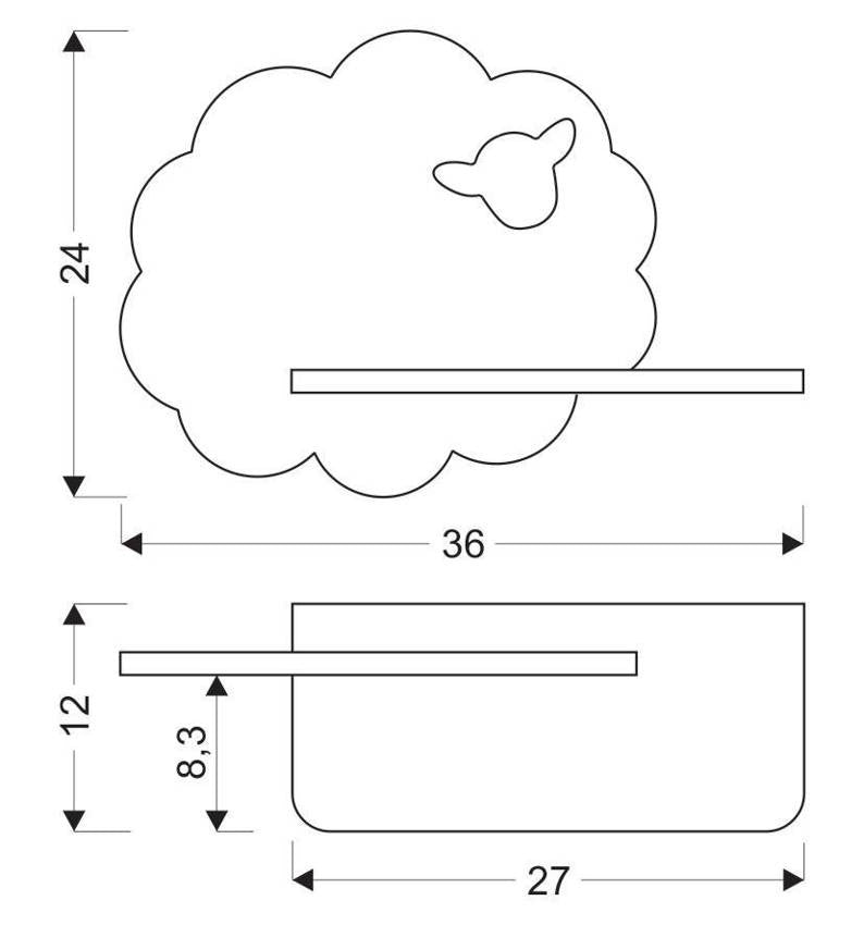 Applique murale LED Sheep pour chambre d'enfant blanche, bois (réf. 21-85139)