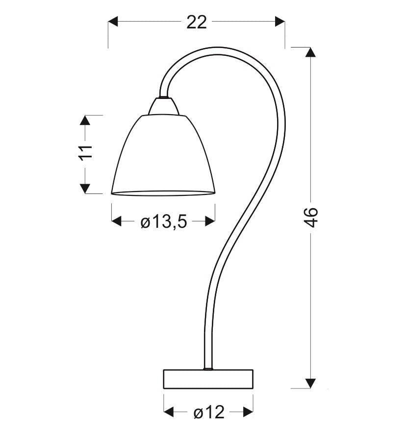 Lampe à poser Elf chromée, verre