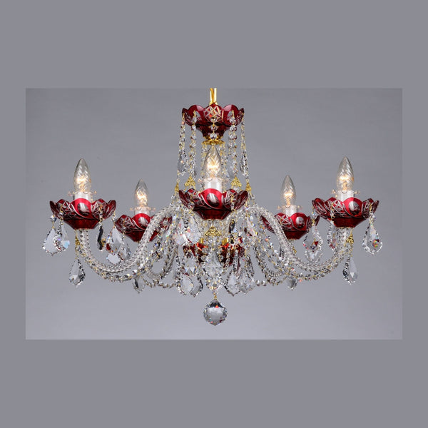 Crystal chandelier LLCH05-RED-SP