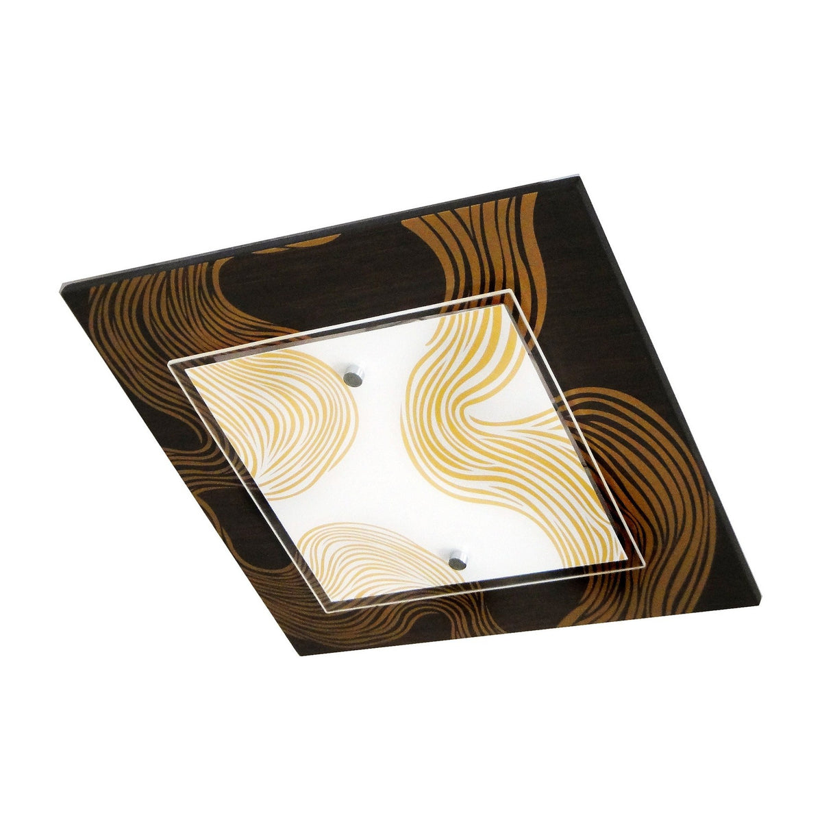 Plafonnier Morena 2 lumières noir, verre