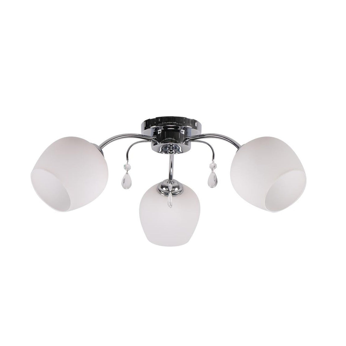 Suspension Zachera 3 lumières chromée, verre