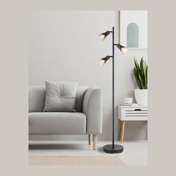 Lampadaire Satella noir mat