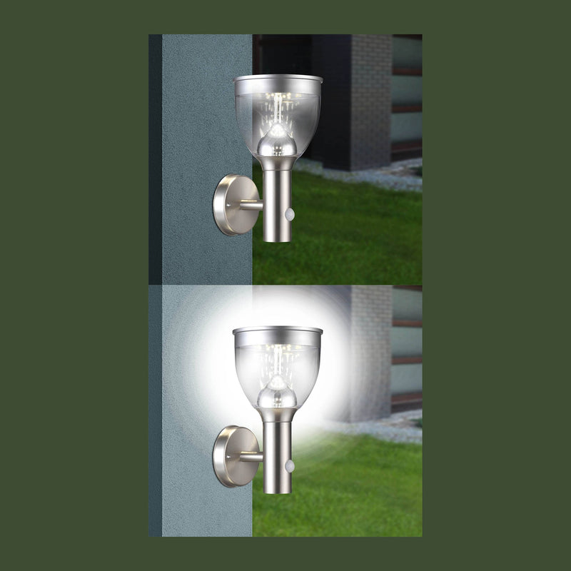 Luminaire extérieur inox, H 28,7 cm