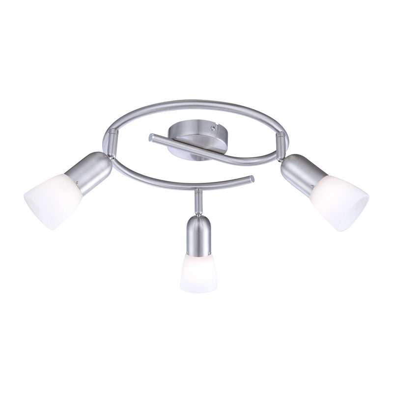 Plafonnier Cathy nickel satiné, Ø 28 cm