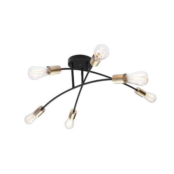 Plafonnier Sarini 6 lumières noir