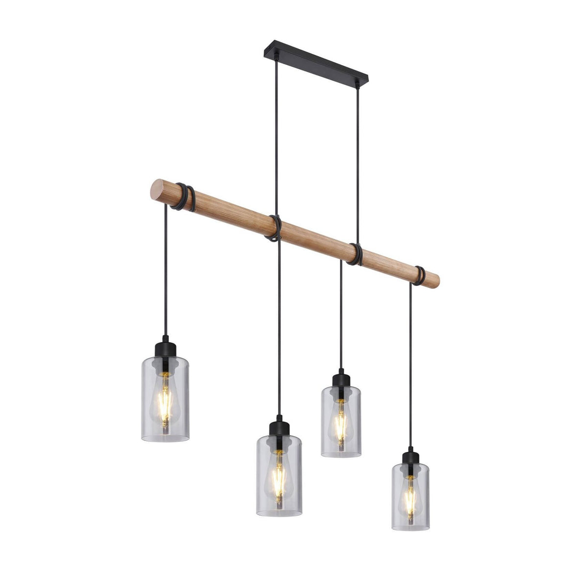 Suspension Hadera noire mat, H 130 cm