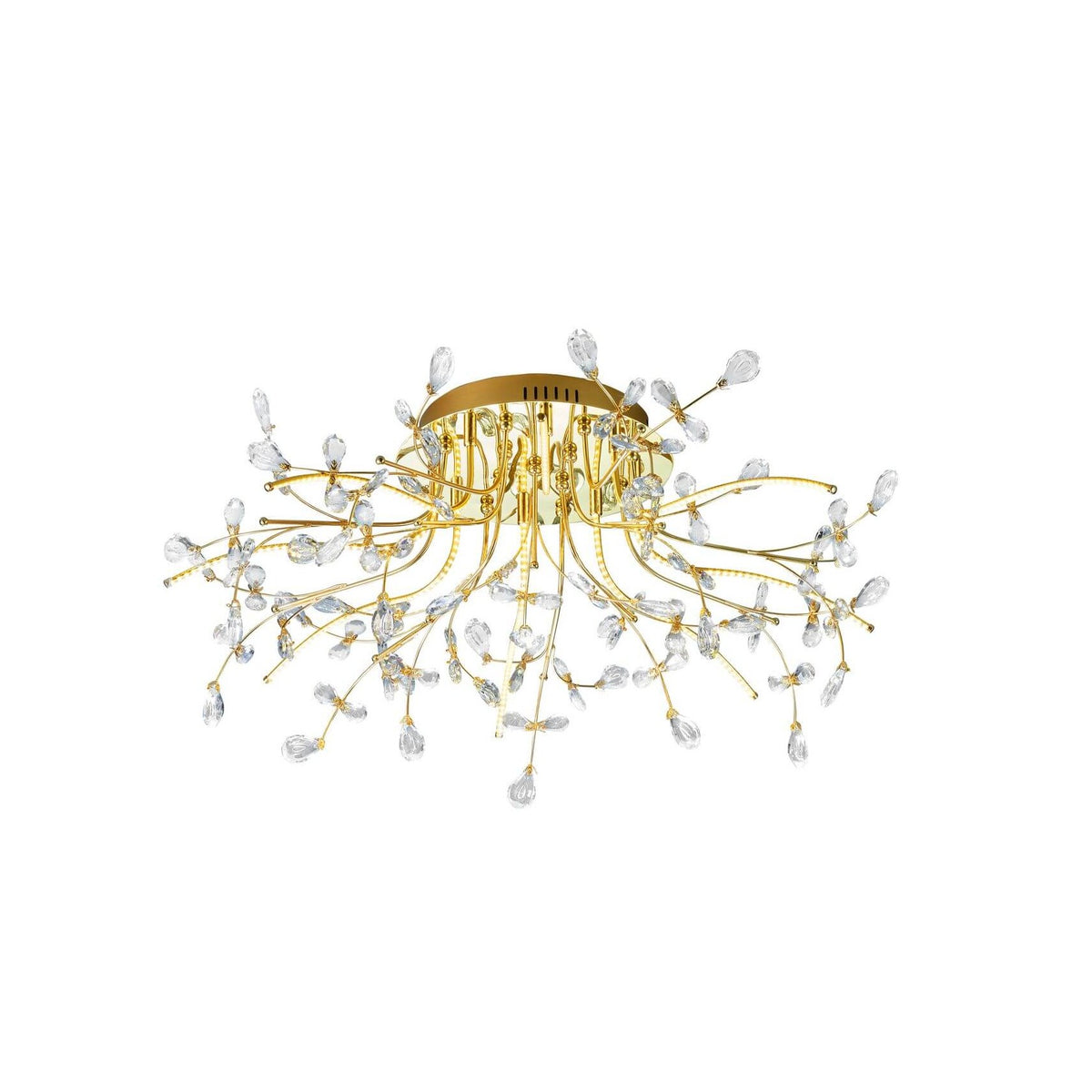 Plafonnier Crystal laiton, Ø 77 cm