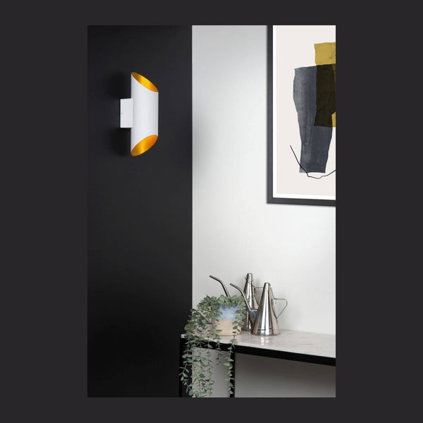 Applique murale Quirijn blanche et dorée mat