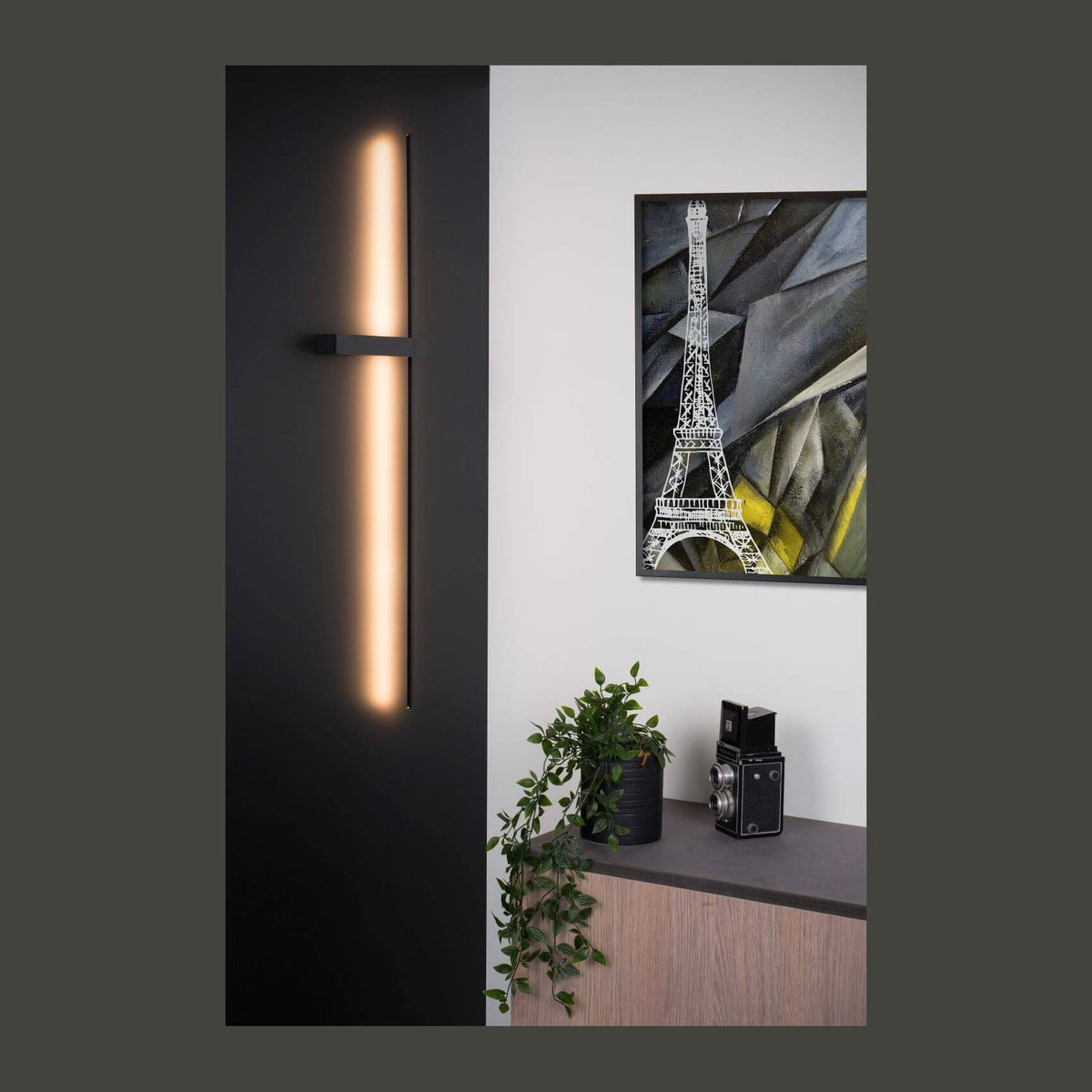 Applique murale Segin noire, L 90 cm