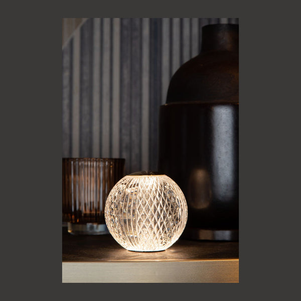 Lampe à poser Cintra transparente et dorée mat, Ø 11 cm (13599/02/60)