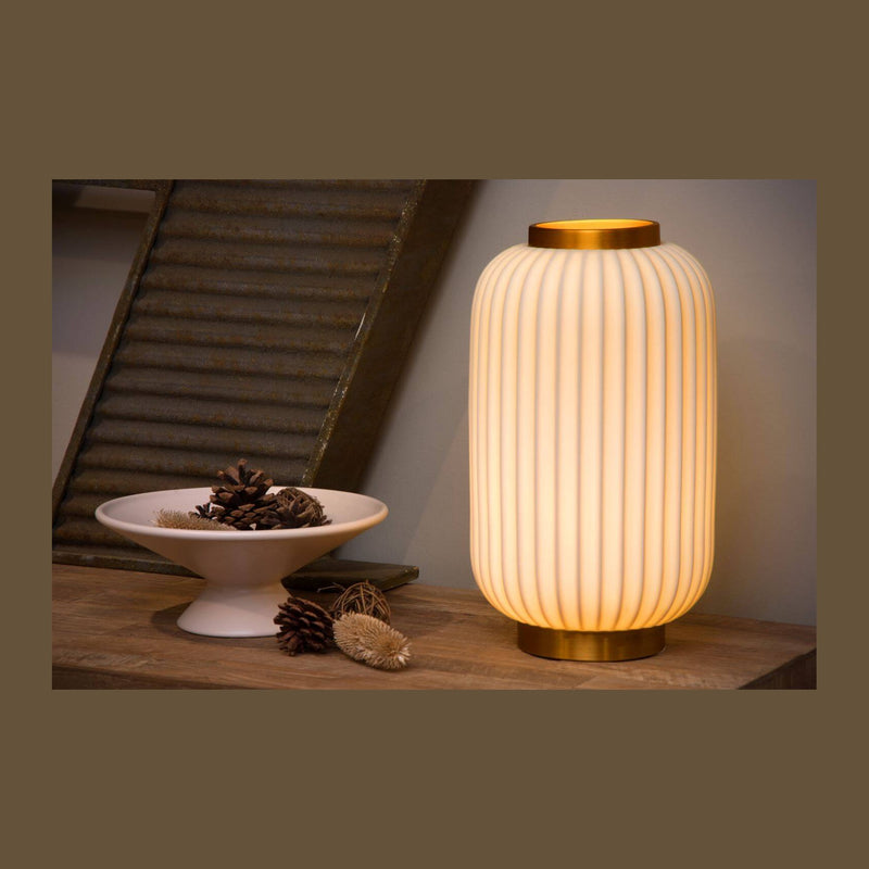 Lampe à poser Gosse blanche, porcelaine, H 33,7 cm