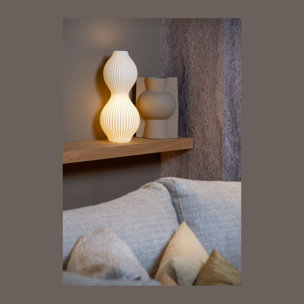 Lampe à poser Momoro blanche, porcelaine, H 40,2 cm