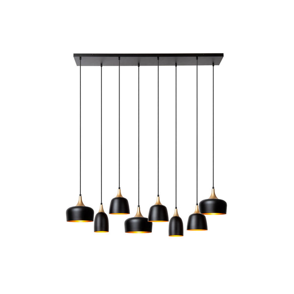 Suspension Chayanne 8 lumières noire