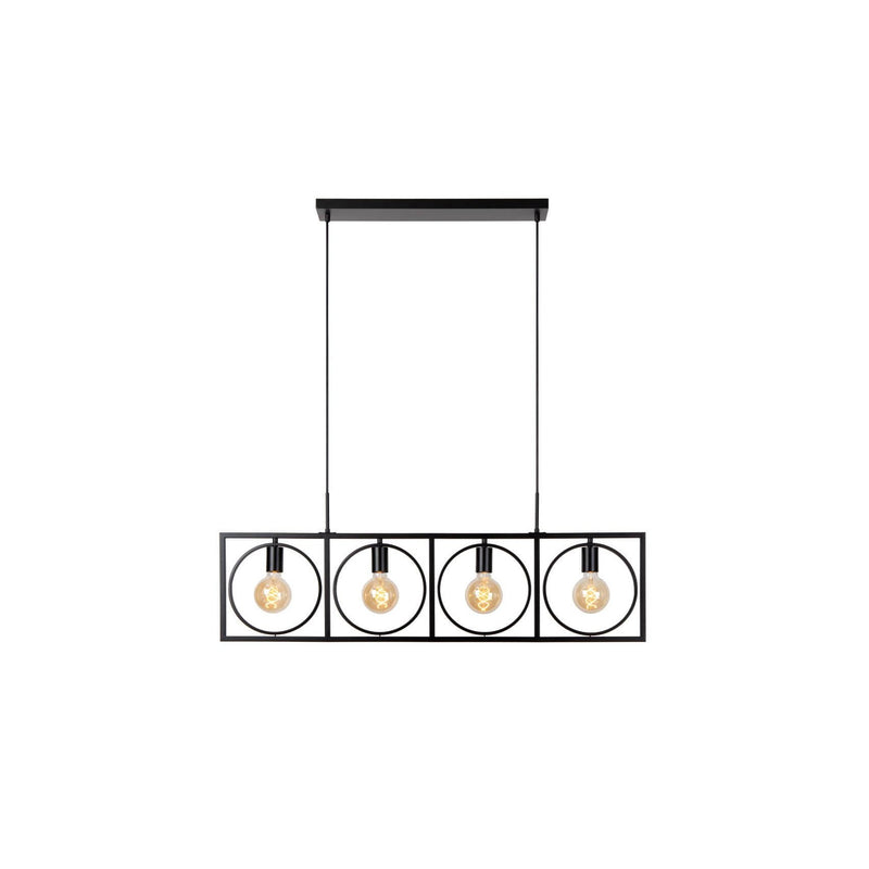 Suspension Suus 4 lumières noire