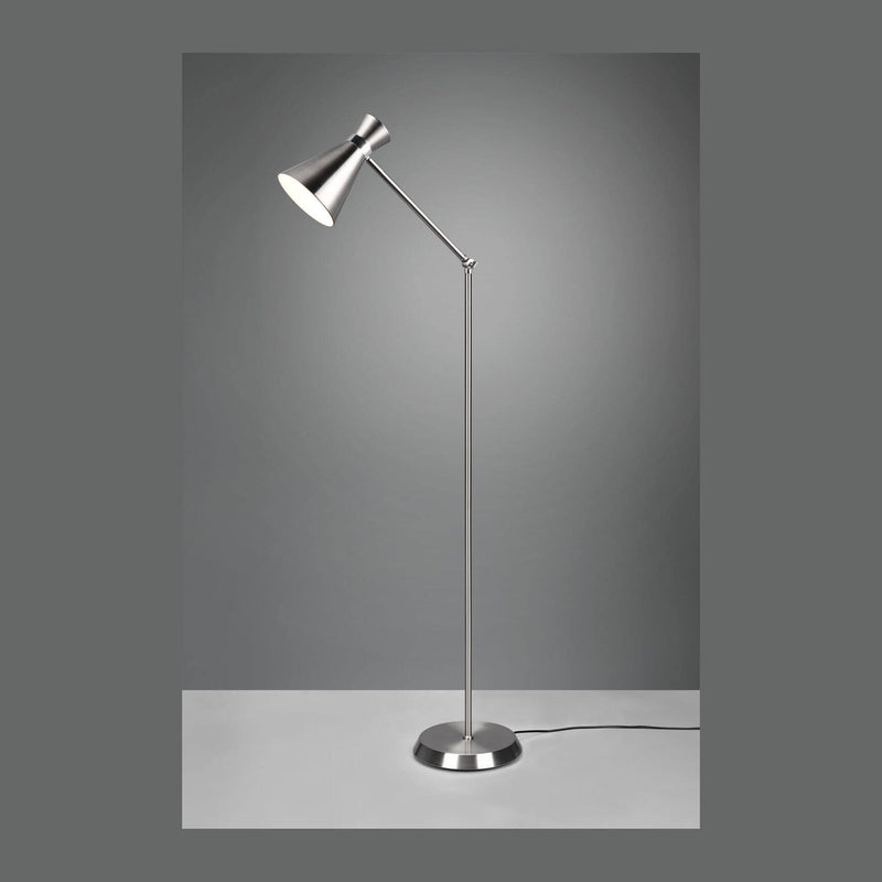 Lampadaire Enzo nickel satiné