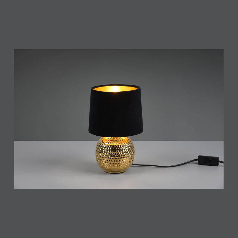 Lampe à poser Sophia dorée et noire, céramique