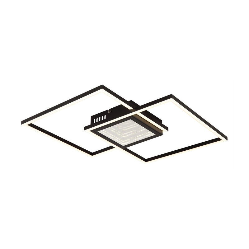 Plafonnier Saunders noir mat, L 42,6 cm