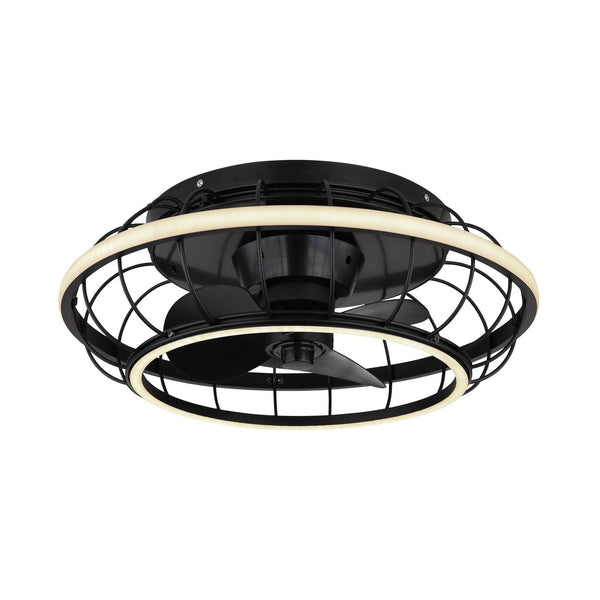 Ventilateur de plafond lumineux Linay noir mat