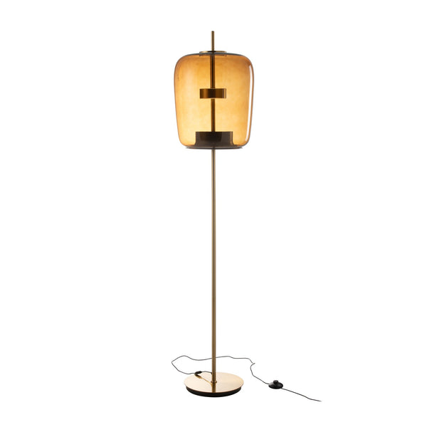 Brown Glass LED Floor Lamp