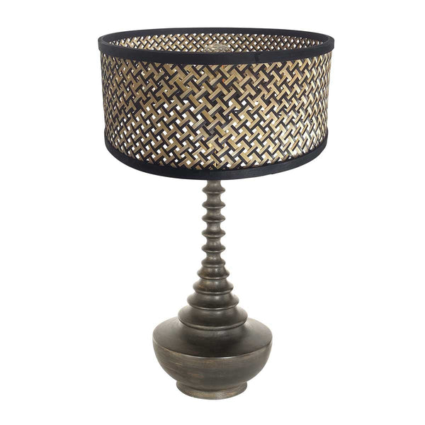 Black wood table lamp