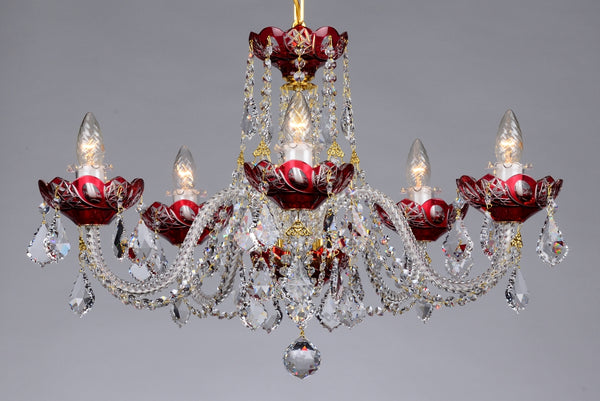 Crystal chandelier LLCH05-RED-SP