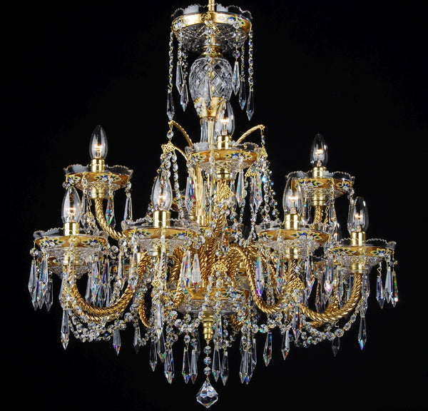 LLCH12-CRYSTAL-GOLD crystal chandelier