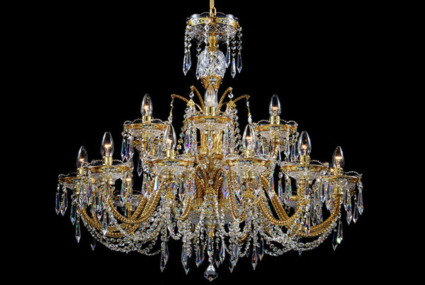 LLCH18-CRYSTAL-GOLD Crystal Chandelier