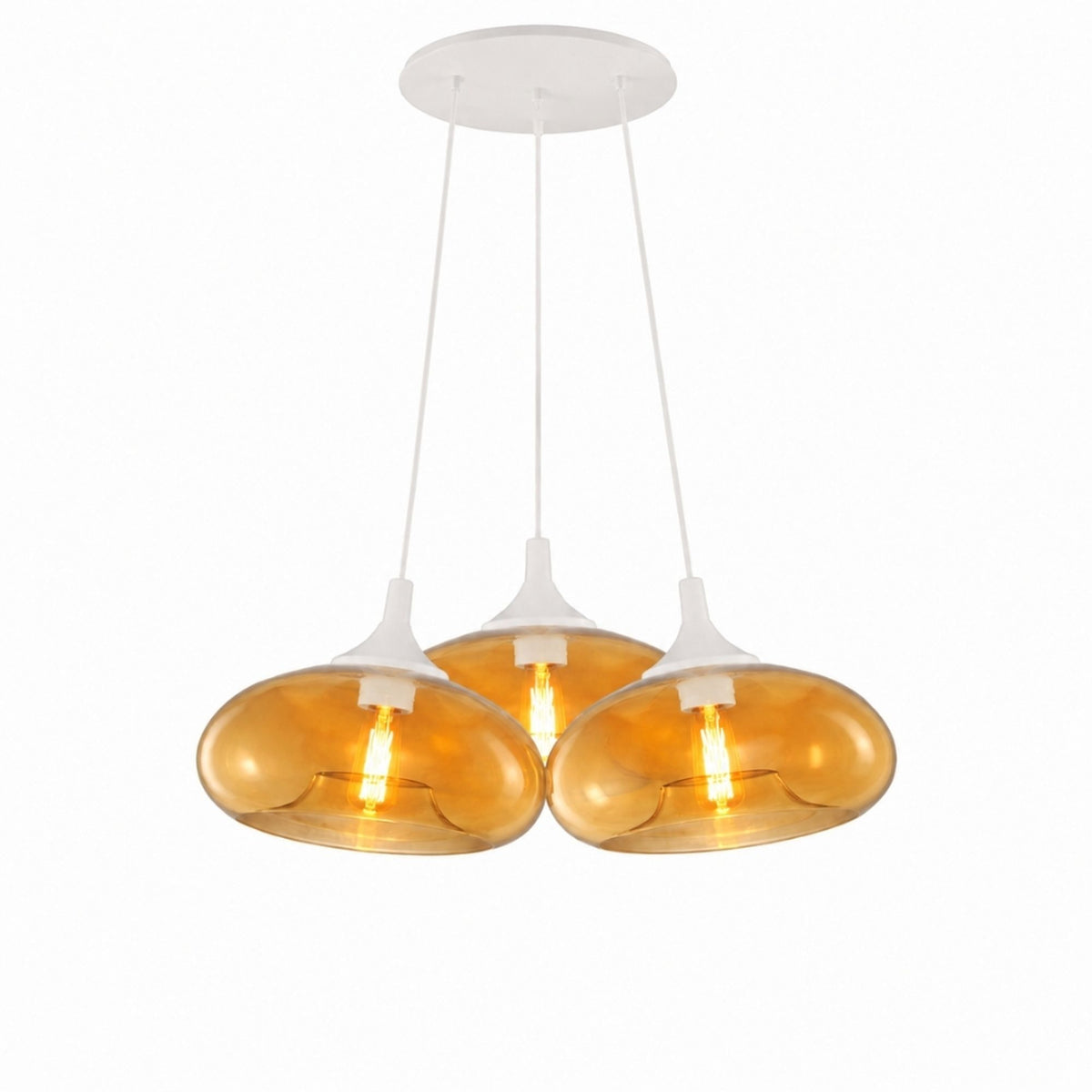 Suspension grappe Cruet 3 lumières, verres Ø 28 cm