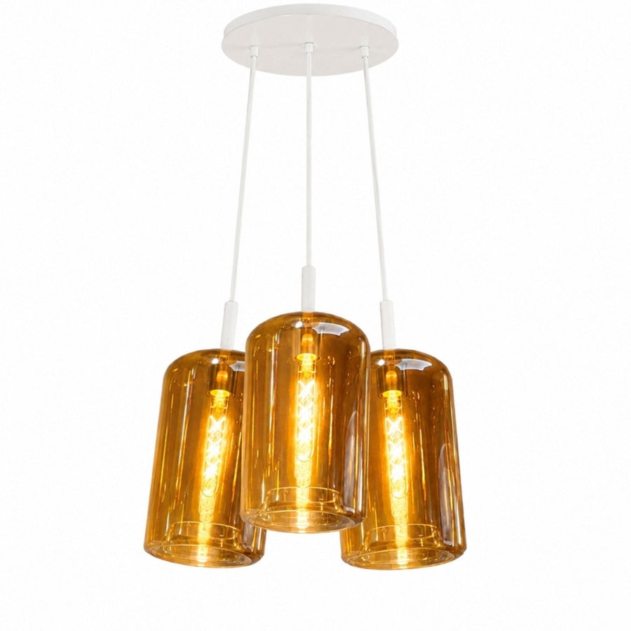 Suspension grappe Cruet 3 lumières, verres Ø 17 cm