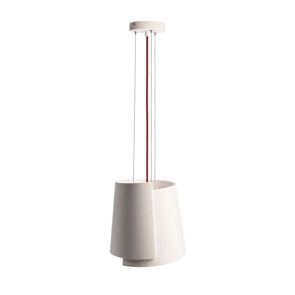 Suspension Twister blanche, plâtre, H 28,2 cm