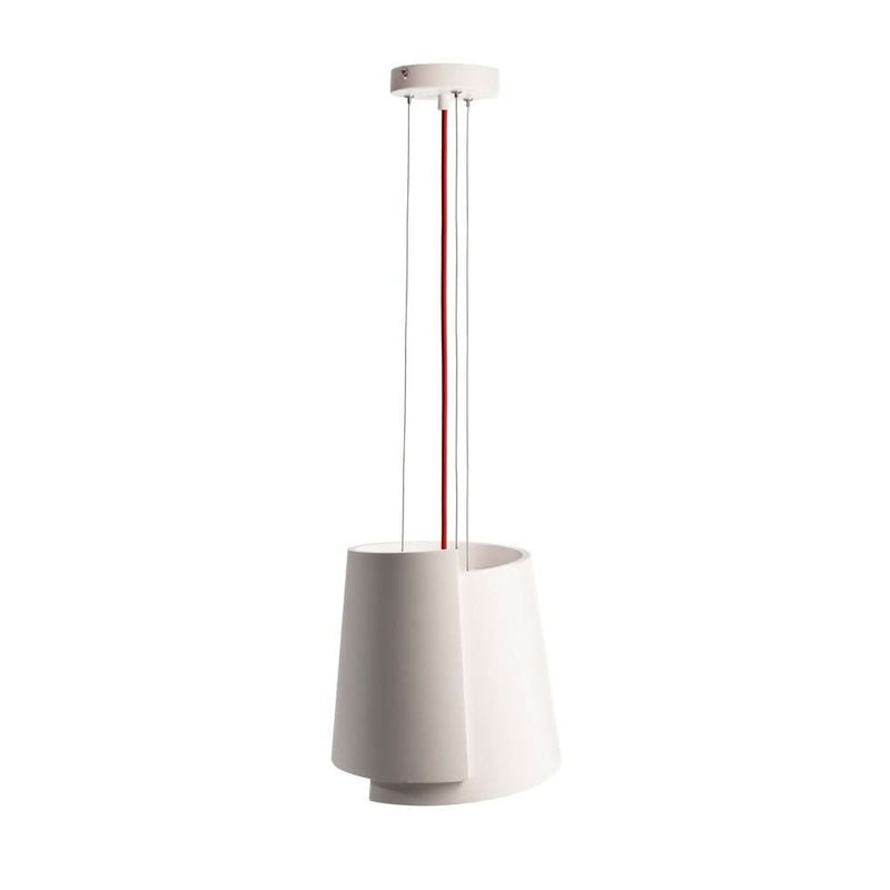 Suspension Twister blanche, plâtre, H 28,2 cm