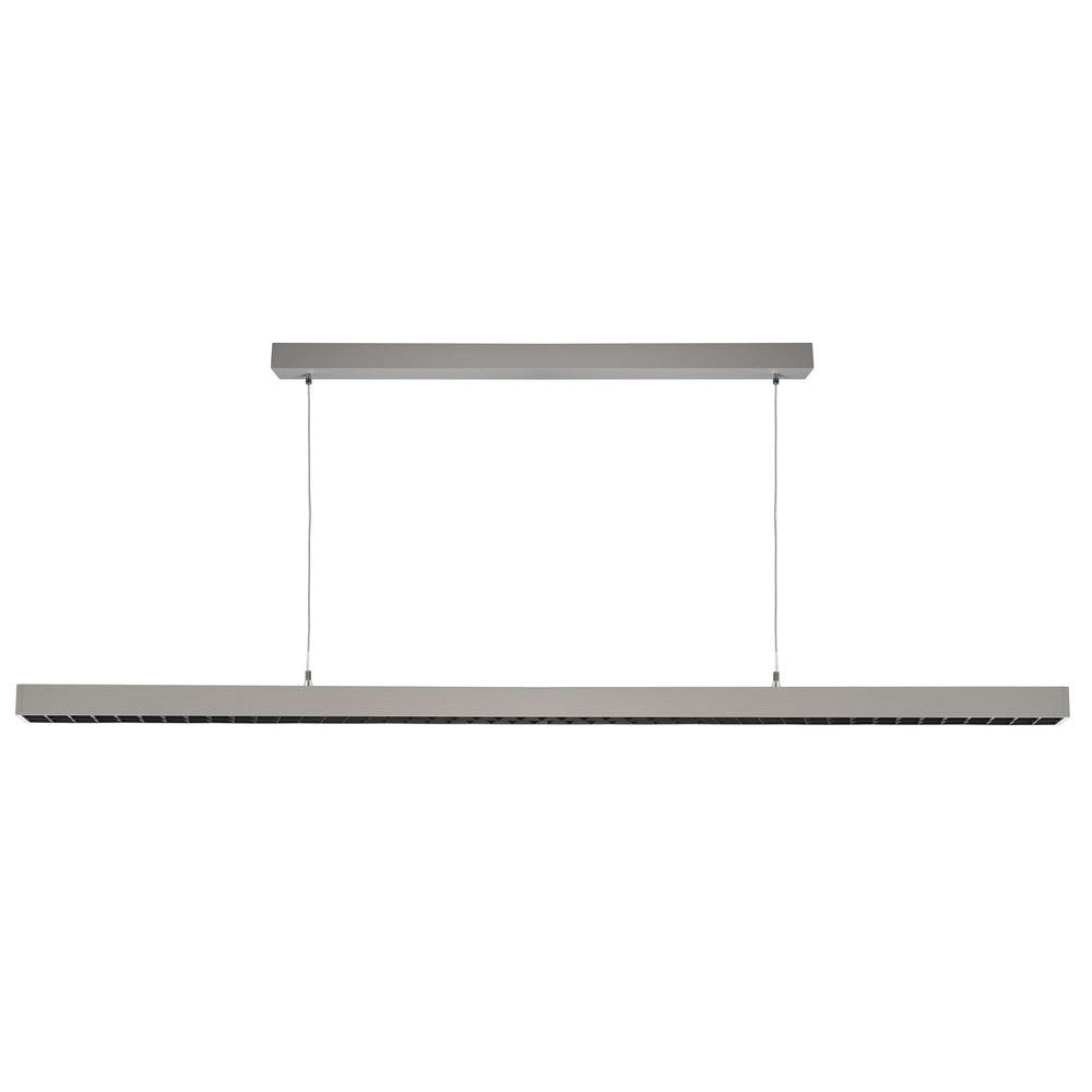 Suspension linéaire en aluminium vue de face avec ses deux câbles
