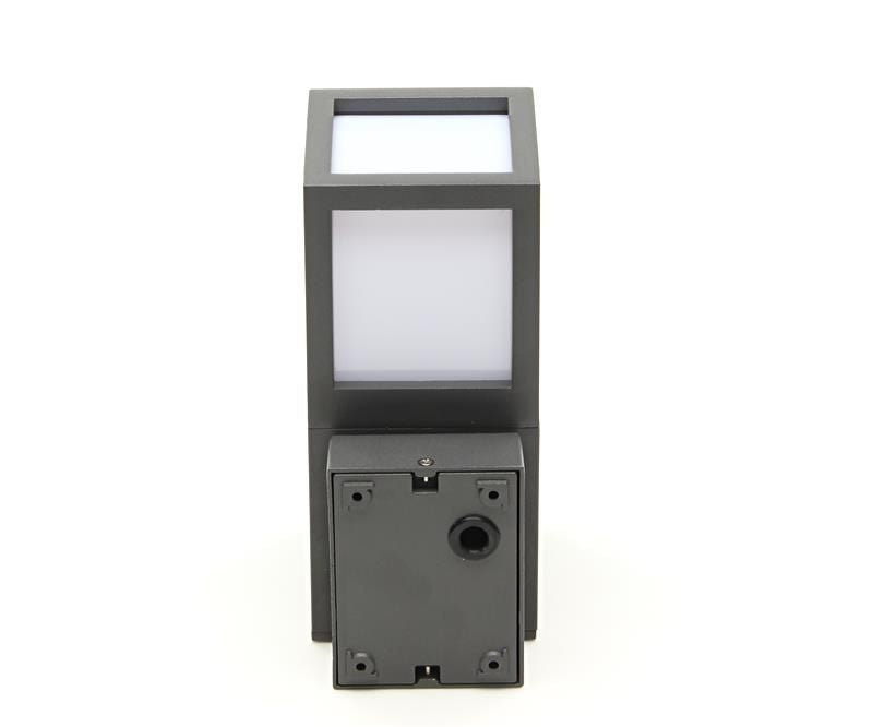 Vue arrière montrant la platine de fixation murale, les trous et le presse-étoupe