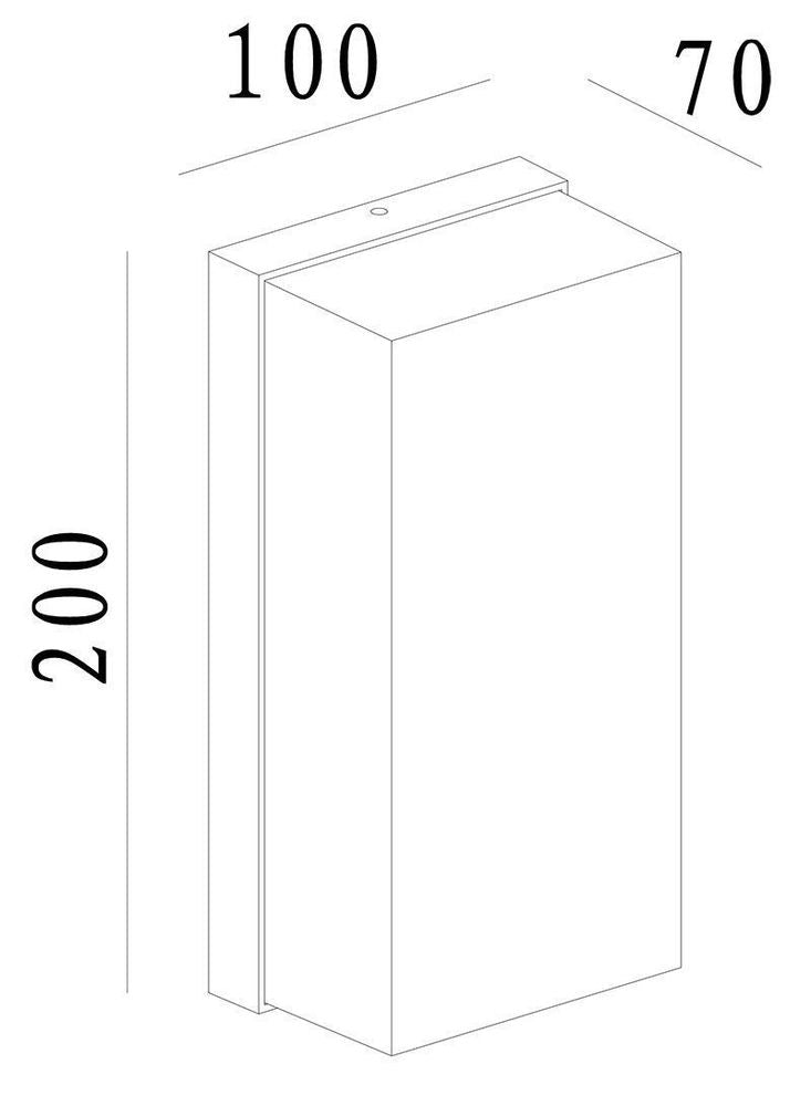 Applique extérieure Grumium grise foncé, modèle carré