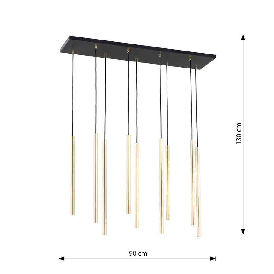 Suspension Tamrisal 9 lumières dorée