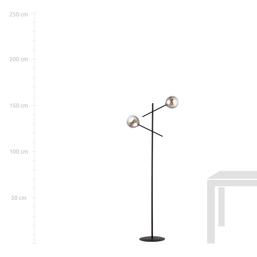 Mise en situation près d’une table basse, avec échelle de hauteur jusqu’à 250 cm.