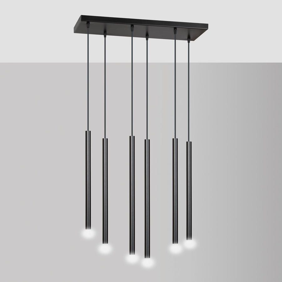 Suspension Tamrisal 6 lumières noire