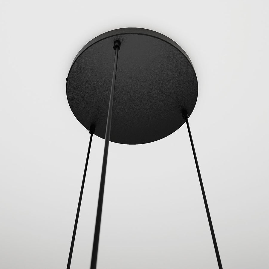 Suspension Koldara 3 lumières noire et anthracite, verre