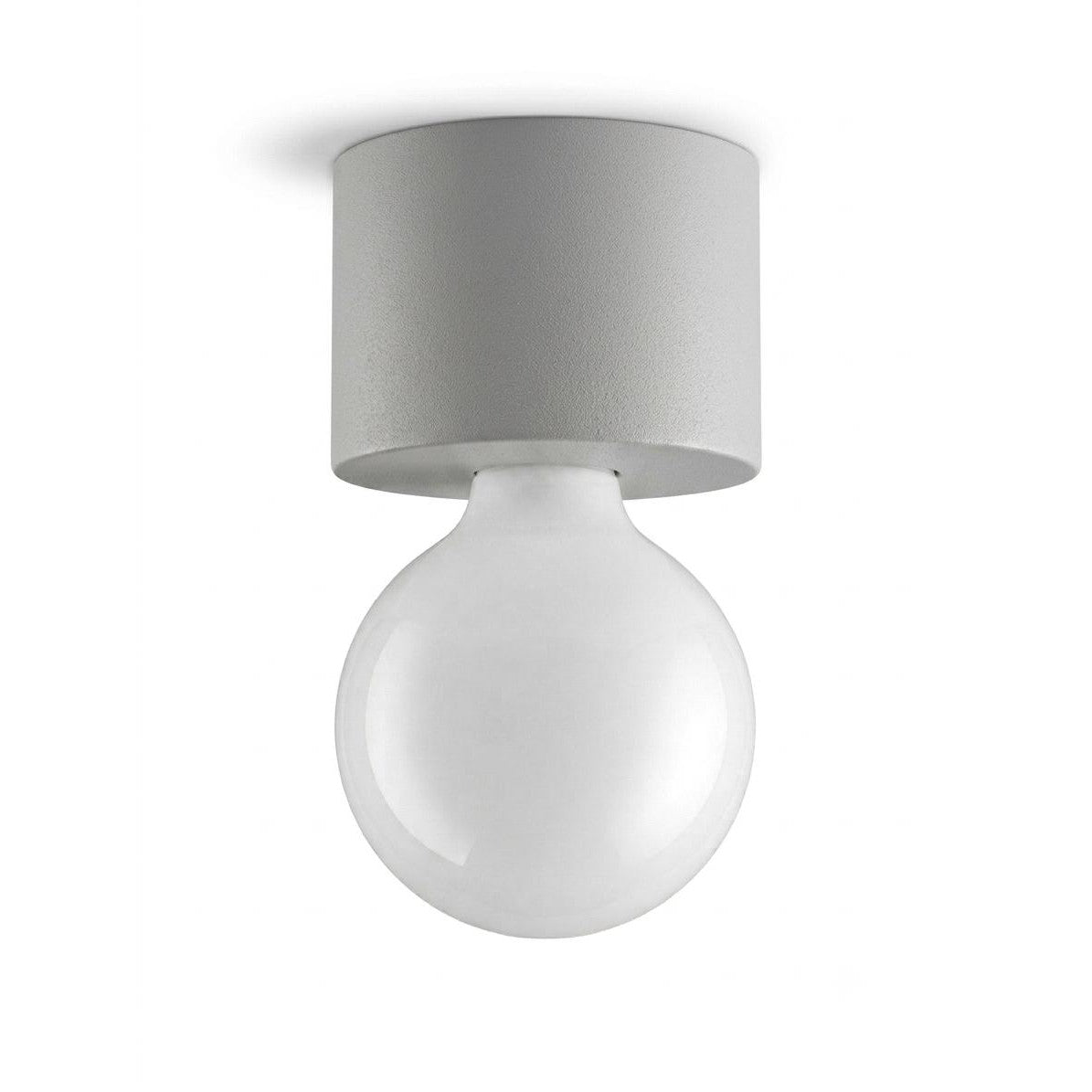Applique murale grise clair avec abat-jour cylindrique et globe blanc