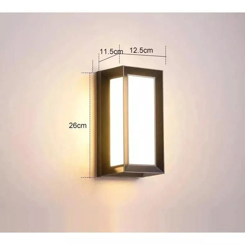 Schéma de dimensions du luminaire indiquant vingt-six centimètres de hauteur et deux largeurs