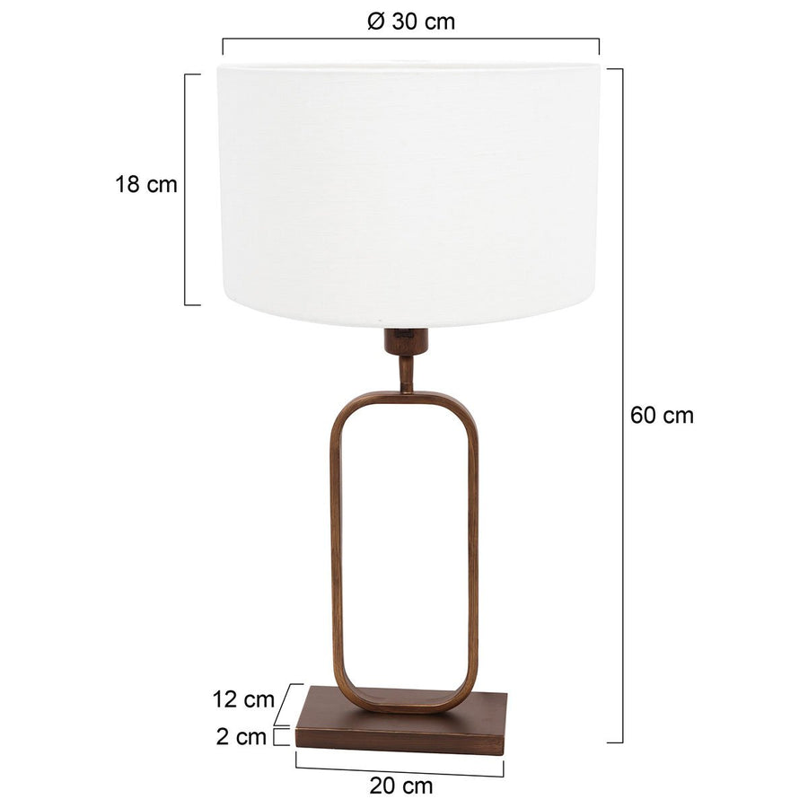 Schéma de dimensions de la lampe avec hauteur 60 cm et diamètre 30 cm