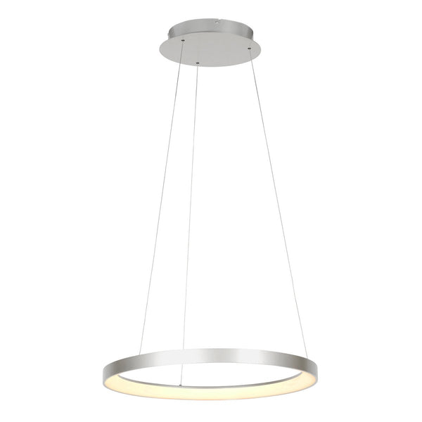 Ringlede silver pendant light