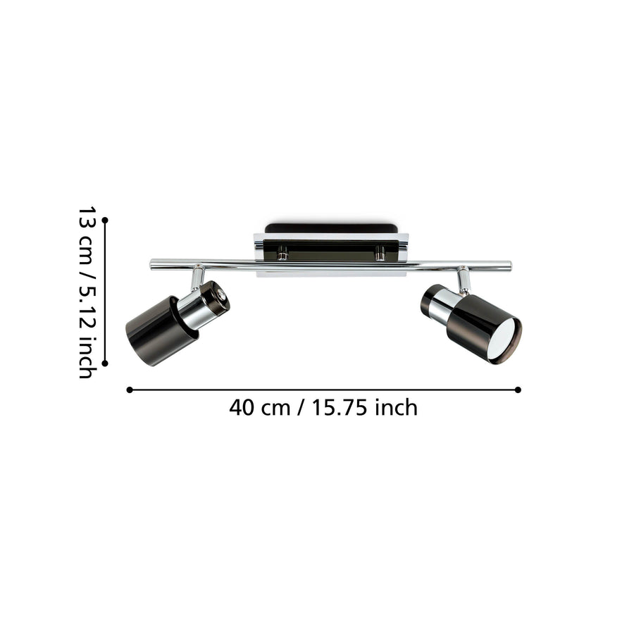 Schéma de dimensions indiquant 13 cm de hauteur et 40 cm de largeur.