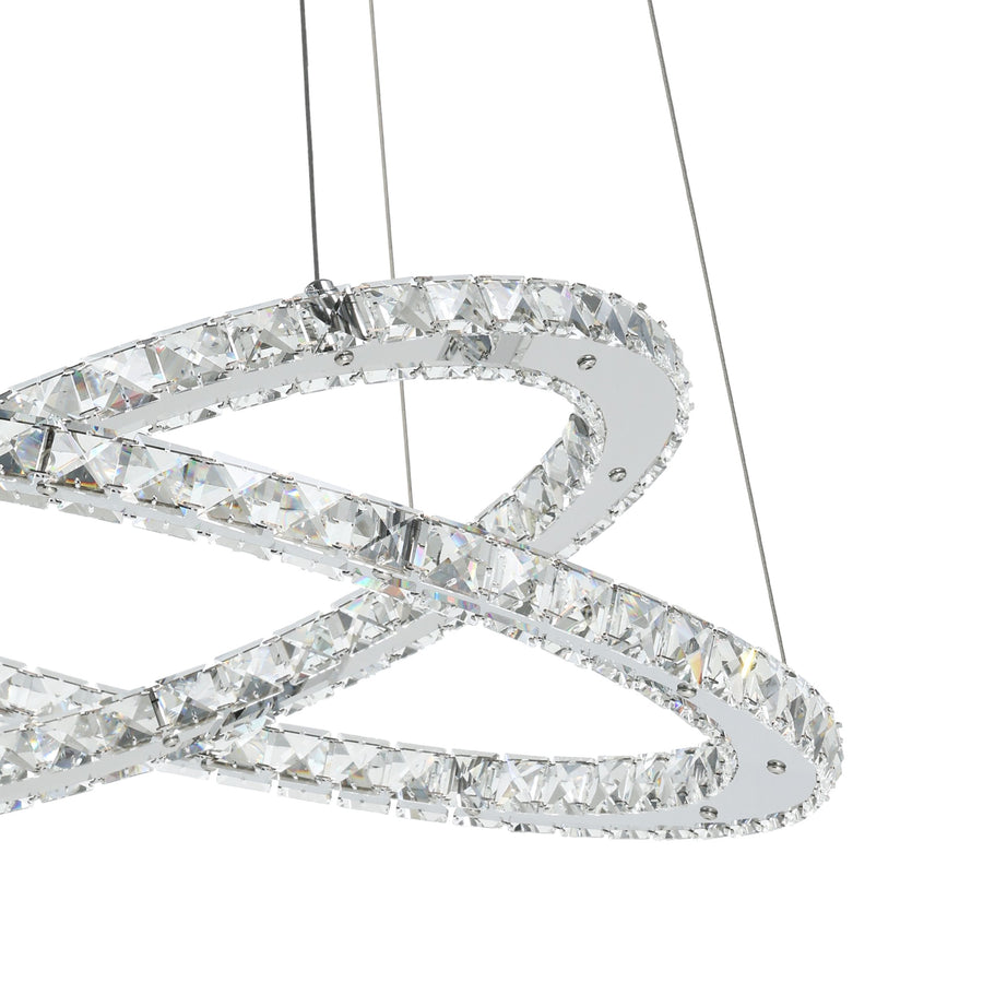 Suspension Varrazo chromée, cristal